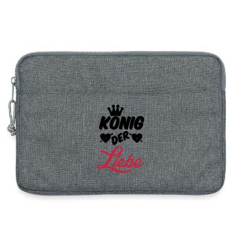 König der Liebe Paar Valentinstag Geschenk - Laptoptasche 13" - Grau meliert - Vorne