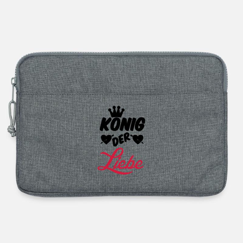 König der Liebe Paar Valentinstag Geschenk - Laptoptasche 13" - Grau meliert