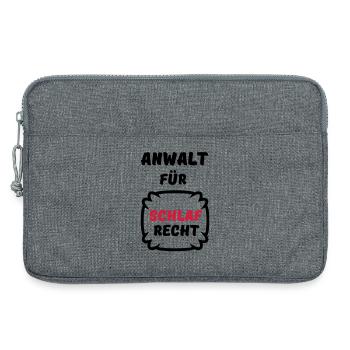 Schlafrecht Anwalt Schlaf faul Geschenk Spruch Fun - Laptoptasche 13" - Grau meliert - Vorne