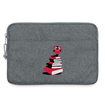 A bookworm reading - Laptop bag 13" - heather grey - Front