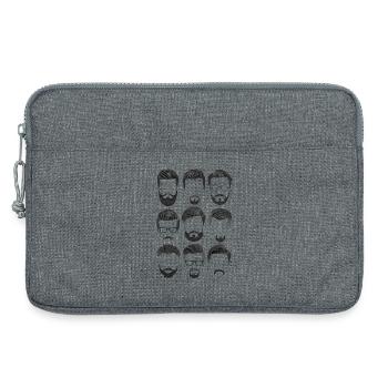 Beard and haircut pattern - Laptop bag 13" - heather grey - Front