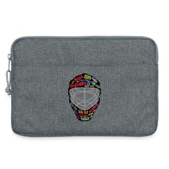 Hockey sur glace, masque de gardien, masque - Sacoche pour ordinateur portable 13 pouces - gris chiné - Devant