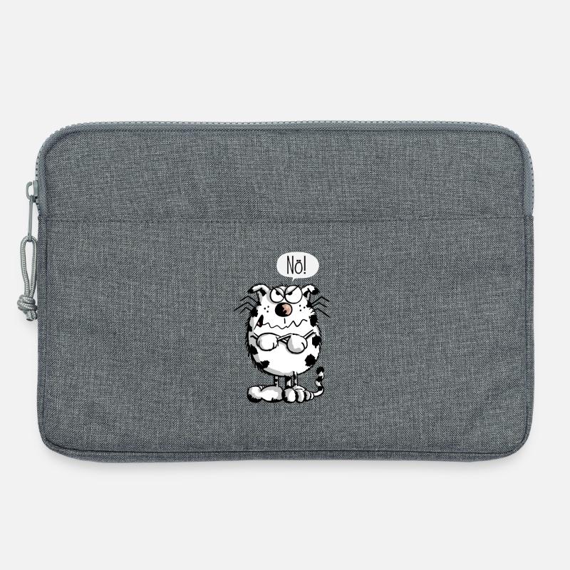 Nö - Nein - Katze - Comic - Fun - Lustig - Laptoptasche 13" - Grau meliert