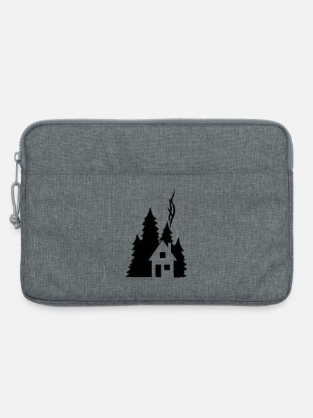 Waldhaus Tannen Silhouette - Cozy Nature Design - Laptop bag 13" - heather grey