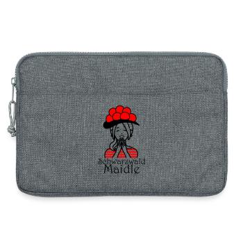 Lustiges Schwarzwald Maidle Bollenhut Design - Laptoptasche 13" - Grau meliert - Vorne