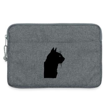 Black cat - Laptop bag 13" - heather grey - Front