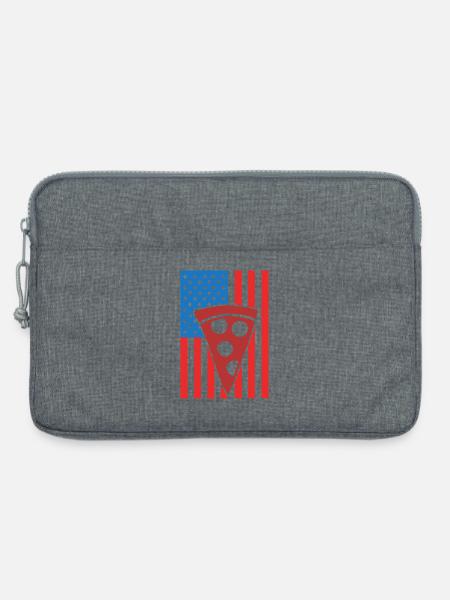 Pizza USA Flagge - Laptoptasche 13" - Grau meliert