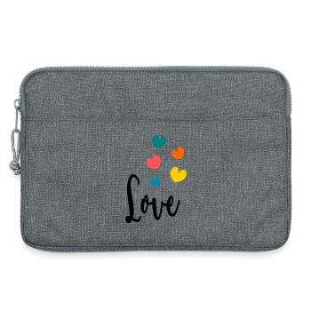 COEUR. COUPLE. JUST MARRIED. EVJF. SAINT VALENTIN. - Sacoche pour ordinateur portable 13 pouces - gris chiné - Devant