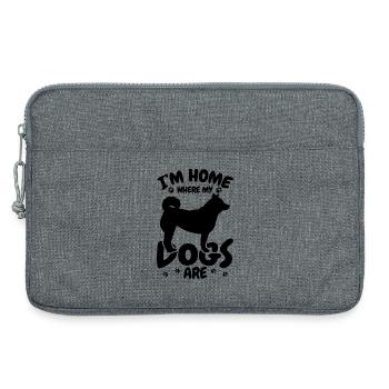Je suis à la maison, là où sont mes chiens - Sacoche pour ordinateur portable 13 pouces - gris chiné - Devant