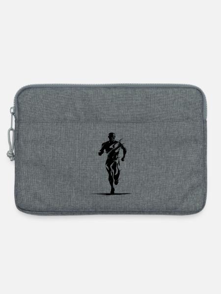 Jogger Zeichnung - Laptoptasche 13" - Grau meliert