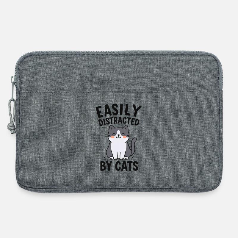 Humorous Cat Theme Design - Laptop bag 13" - heather grey