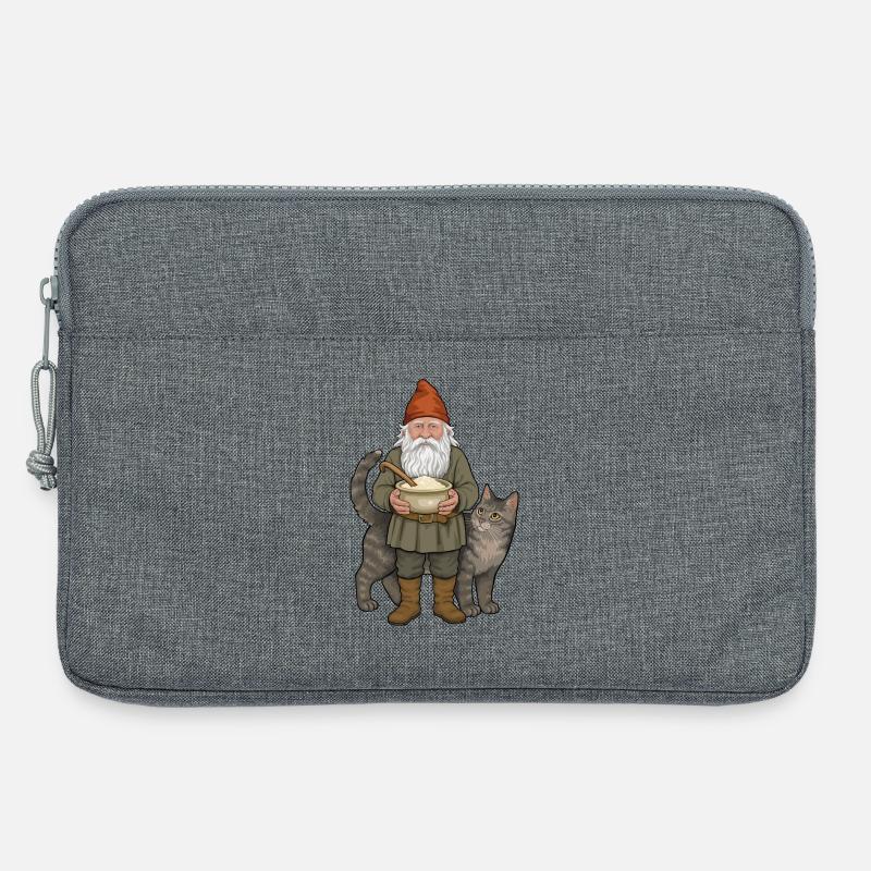 Der Bauernelf und die Katze - Laptoptasche 13" - Grau meliert