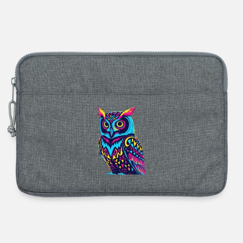 Neon Tribal Eule Design - Laptoptasche 13" - Grau meliert