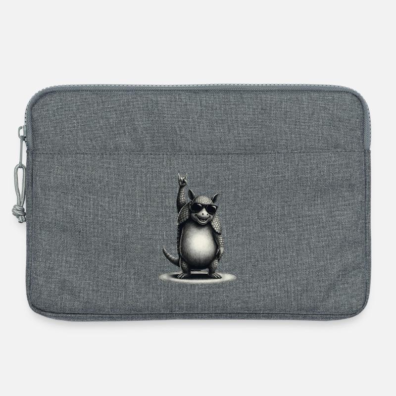 Cooles Gürteltier Rock Hand Design - Laptoptasche 13" - Grau meliert