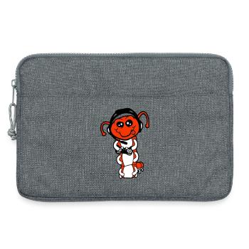 Gamer Raupe Nerd zocken Controller Konsole Spiel - Laptoptasche 13" - Grau meliert - Vorne