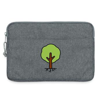 Silhouette d’arbre vert dessin animé - Sacoche pour ordinateur portable 13 pouces - gris chiné - Devant