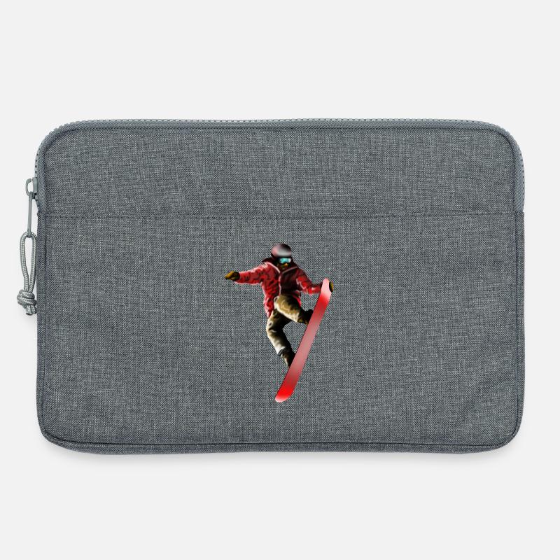 Roter Snowboarder Sprung - Laptoptasche 13" - Grau meliert