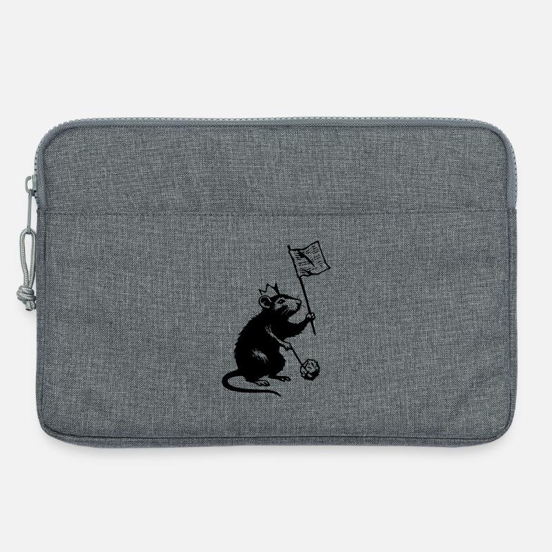 Ratte mit Fahne - Laptoptasche 13" - Grau meliert