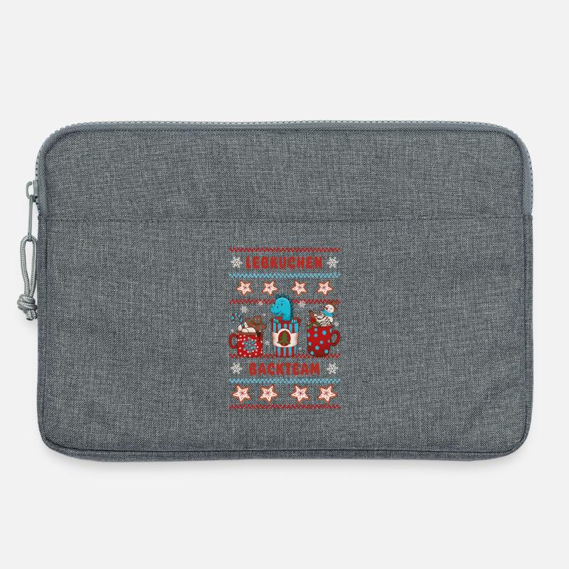 Weihnachtsbäckerei "Lebkuchen Backteam" Dino - Laptoptasche 13" - Grau meliert