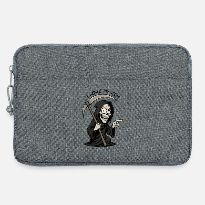 Grim Black Grim Reaper lächelt - Laptoptasche 13" - Grau meliert