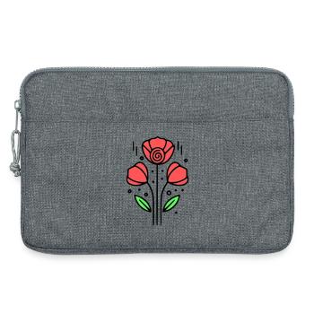 Poppy Poppies Minimalist Line Art 10 - Laptop bag 13" - heather grey - Front