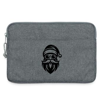 Ho Ho Hipster Père Noël Style de tatouage - Sacoche pour ordinateur portable 13 pouces - gris chiné - Devant