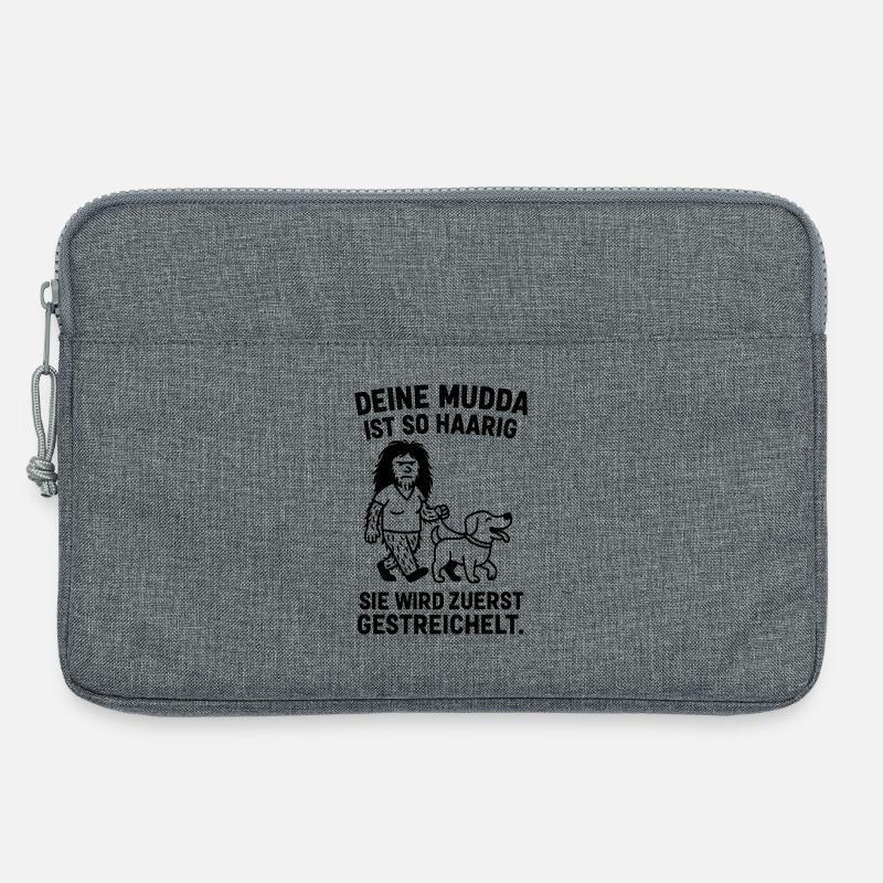 deine mutter haarig witz - Laptoptasche 13" - Grau meliert