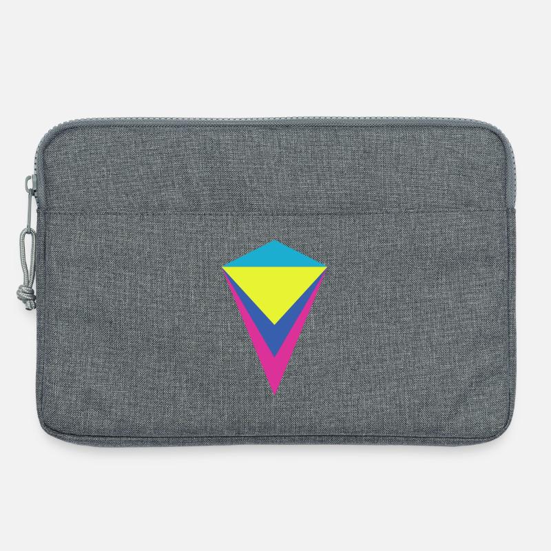 Mehrschichtiger Neon-Diamant - Laptoptasche 13" - Grau meliert