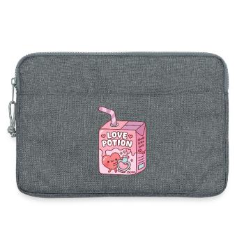 Cute Heart Love Potion Juice Box Funny - Laptop bag 13" - heather grey - Front