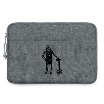 Ritter_mit_Einrad - Laptoptasche 13" - Grau meliert - Vorne