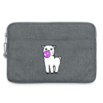 Llama Bubblegum Full Body Standing Frontal Cute Cool - Laptop bag 13" - heather grey - Front