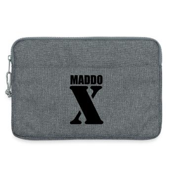Maddox – First Name Design | Minimal Typography - Laptoptasche 13" - Grau meliert - Vorne