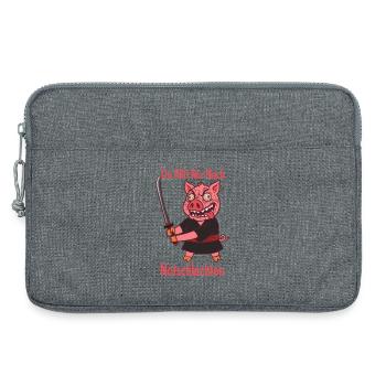 Notschlachten Samurai Sau - Laptoptasche 13" - Grau meliert - Vorne
