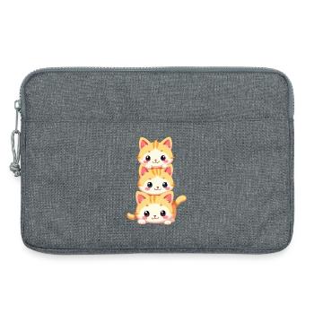 Gestapeltes Kätzchen-Trio - Laptoptasche 13" - Grau meliert - Vorne