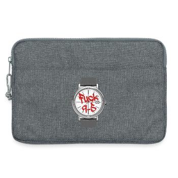Fuck 9 to 5 o'clock statement work is annoying - Laptop bag 13" - heather grey - Front