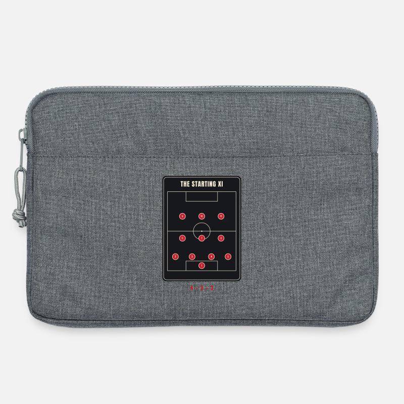Startelf 4-3-3 Fußballformation - Laptoptasche 13" - Grau meliert