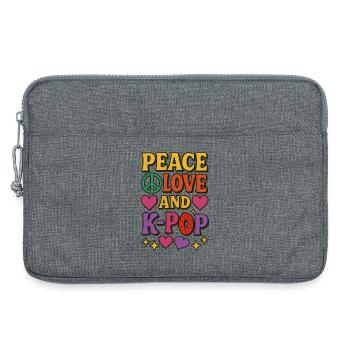 T-shirt rétro Peace Love K-Pop - Sacoche pour ordinateur portable 13 pouces - gris chiné - Devant