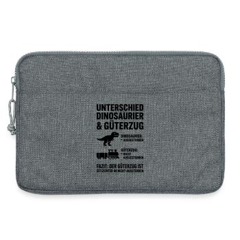 Unterschied Dinosaurier & Güterzug – Lustiges Meme - Laptoptasche 13" - Grau meliert - Vorne