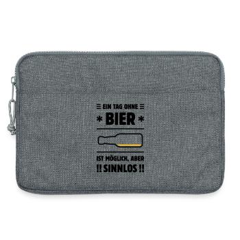 Ein Tag Ohne Bier Ist Möglich, Aber Sinnlos! POS2C - Laptoptasche 13" - Grau meliert - Vorne