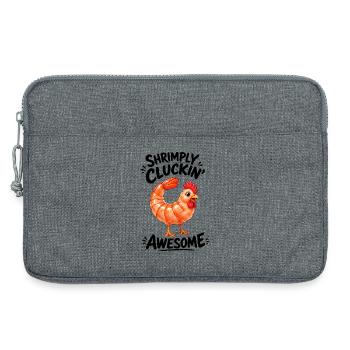 Henne mit Shrimps Lustiges Cartoon Motiv - Laptoptasche 13" - Grau meliert - Vorne