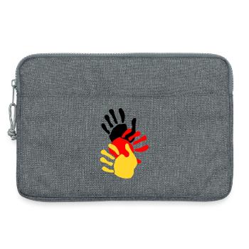 Deutschland Hände - Laptoptasche 13" - Grau meliert - Vorne