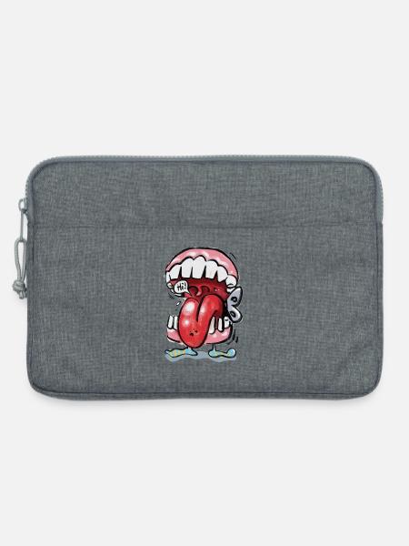 Klappergebiss - Laptoptasche 13" - Grau meliert