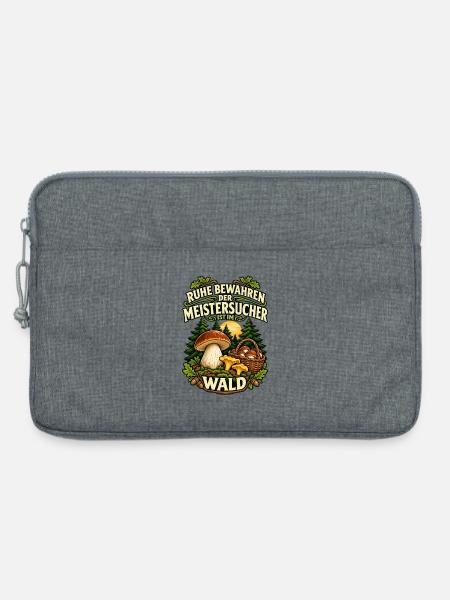 Pilzsammler Meistersucher im Wald - Laptoptasche 13" - Grau meliert
