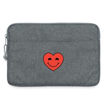 Smiling Heart Emblem - Laptop bag 13" - heather grey - Front