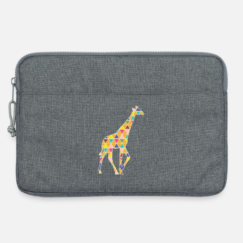 grafische Giraffe - Laptoptasche 13" - Grau meliert