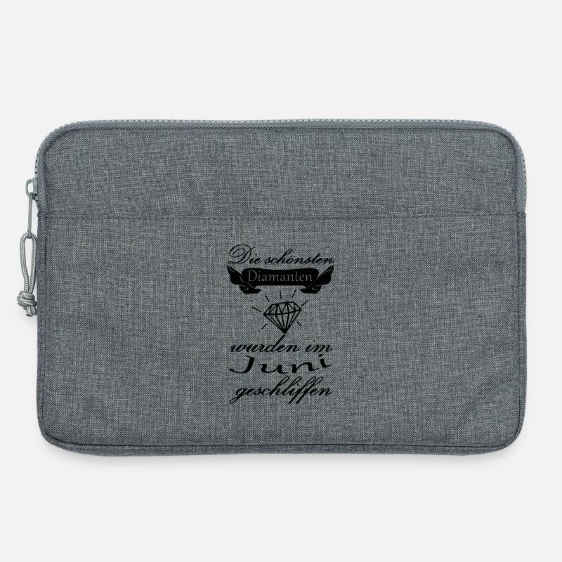 Juni Diamanten Geburtstag Geschenk Spruch - Laptoptasche 13" - Grau meliert