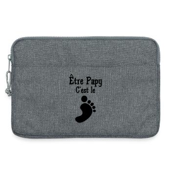 Être Papy c'est le pied ! - Sacoche pour ordinateur portable 13 pouces - gris chiné - Devant