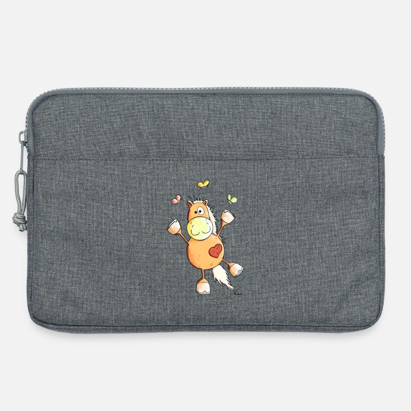Priscilla das Pferd - Laptoptasche 13" - Grau meliert
