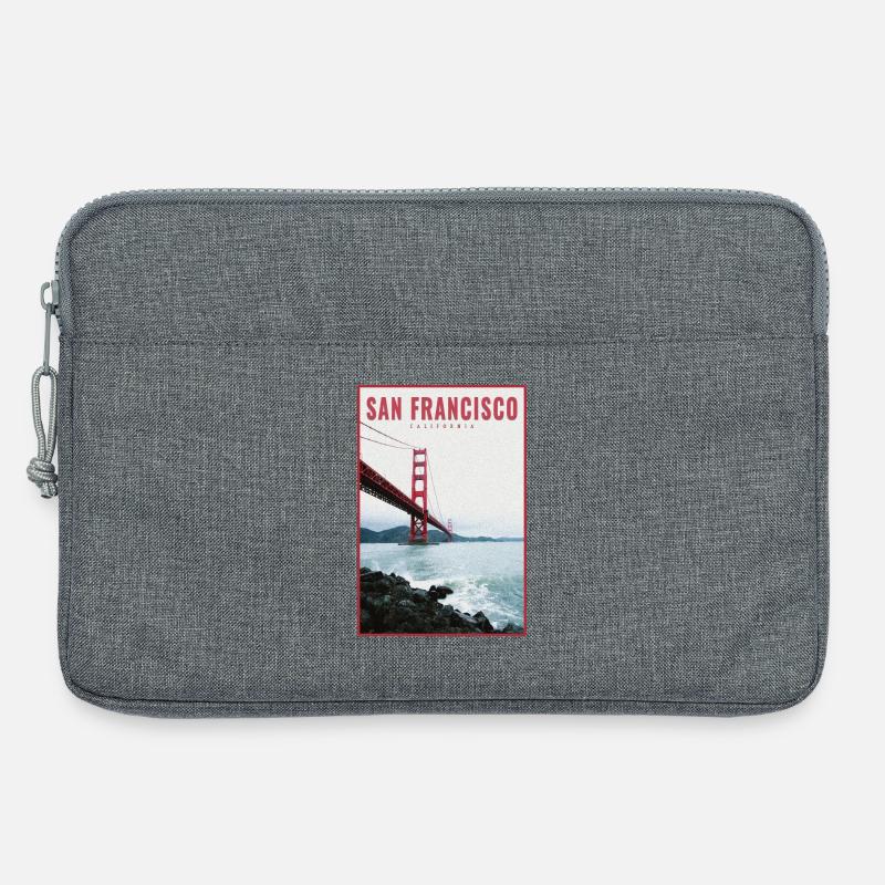 San Francisco Golden Gate Retro Postcard - Laptoptasche 13" - Grau meliert