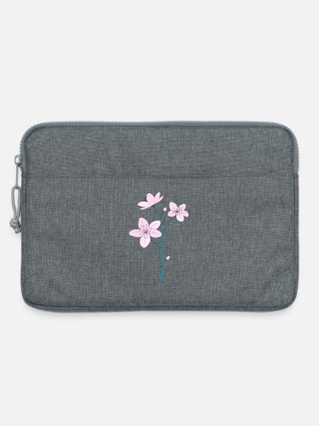 Kirschblüten - Laptoptasche 13" - Grau meliert